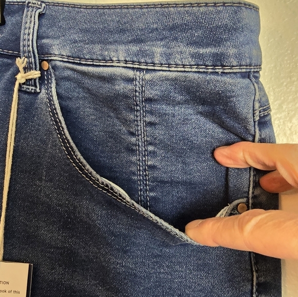 Laurie Felt Knit Clean Jeans Straight 3X Plus Denim Blue New - Picture 13 of 16